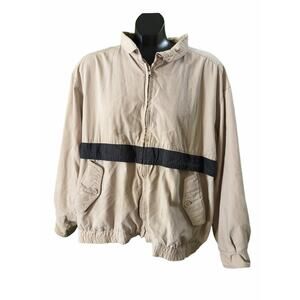 Vintage London Fog Limited Edition Windbreaker Jacket Mens XL Beige Full Zip